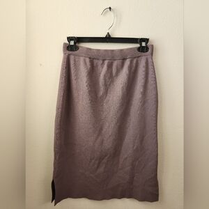 Eileen Fisher Skirt Women's Elastic Waist Pencil Italian Yarn Purple‎ Midi Small
